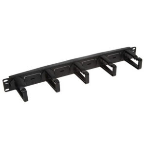 Cable organiser BKT 19", 1U, black RAL 9005, high elasticity plastic