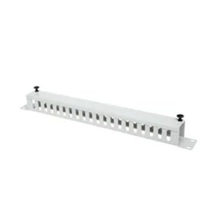 BKT metal Cable organiser/holder with grommets 19"/1U RAL 7035 (metal holder with Cable gland)