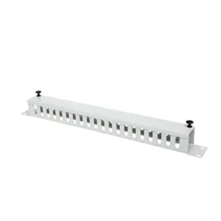 BKT metal Cable organiser/holder with grommets 19"/1U RAL 7035 (metal holder with Cable gland)