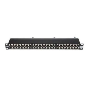 BKT patch panel 19'', 48xRJ45, shielded, cat.5e, 1U, black, cable organiser