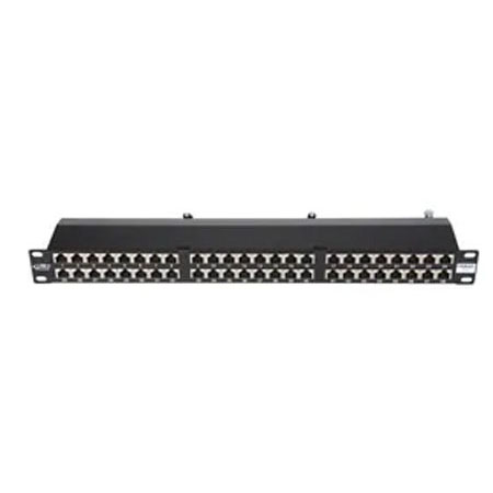 BKT patch panel 19'', 48xRJ45, shielded, cat.5e, 1U, black, cable organiser