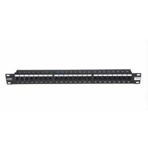 BKT patch panel 19'', 24xRJ45, unshielded, cat.6, 1U, black, cable organiser