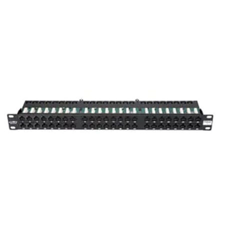 BKT patch panel 19'', 48xRJ45, unshielded, cat.6, 1U, black, cable organiser