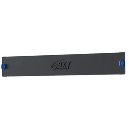 BKT blanking panel 1U 19" RAL 9005 black, semi-matt, with BKT logo– toolless installation (metal)