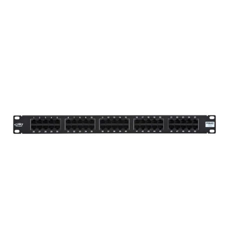 Patch panel BKT 19" 1U, ISDN, unshielded, 50xRJ45, black