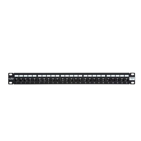 Patch panel BKT 19" 1U, ISDN, unshielded, 25xRJ45, black