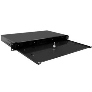 Fiber optic panel BKT VENI-2-TOP, 19", 1U, sliding, w/o front plate, black