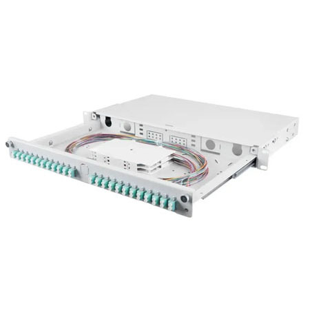 Fiber optic panel BKT VENI-2-SLIM, 19", 1U, sliding, 24xSC simplex/LC duplex (for M2.2 SMS), grey