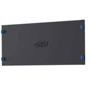 BKT blanking panel 3U 19" RAL 9005 black, semi-matt, with BKT logo– toolless installation (metal)
