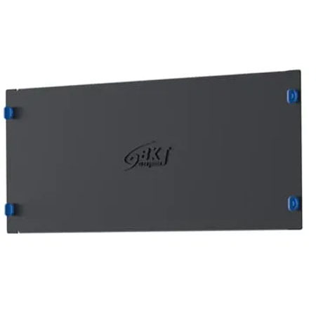BKT blanking panel 3U 19" RAL 9005 black, semi-matt, with BKT logo– toolless installation (metal)