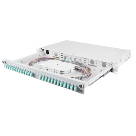 Fiber optic panel BKT VENI-2-LIGHT, 19", 1U, sliding, 24xSC simplex/LC duplex (for M2.2 SMS), black