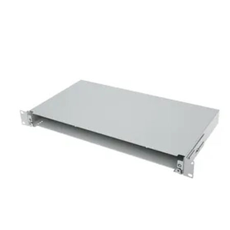 2U 19" Fibre optic patch panel sliding w/o front plate, grey, "Veni"