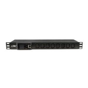 BKT DUAL Power distribution unit 19" 1U, front 8xIEC 320 C13, back 6xIEC 320 C19, amperometer/voltometer with an overload sound alarm, ModBus RTU, circuit breaker 32A, plug IEC 60309 32A/250V, power cable 3.0m