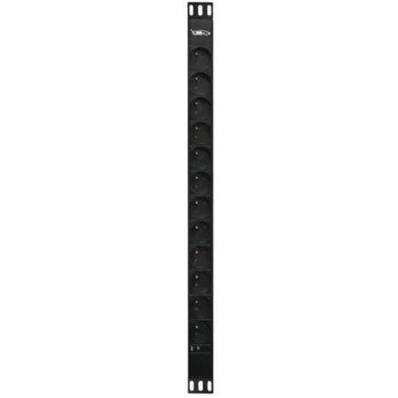 BKT vertical power distribution unit single phase 12xNF C61-314 PL/FR standard), plug DIN 49441 (unischuko) 16A/250V, LED control light,PDU length L=669mm, cable 3.0m