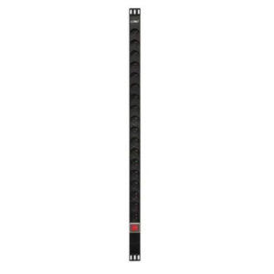 BKT vertical power distribution unit single phase 18xNF C61-314 wtyk DIN 49441(unischuko) 16A/250V, switch with LED light with cover, PDU length L=1020mm, cable 3.0m