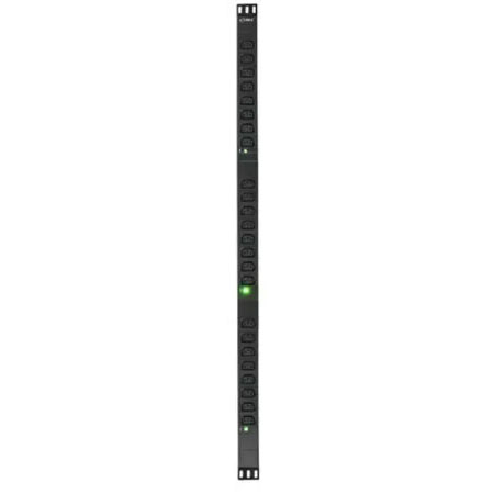 BKT vertical power distribution unit three phase 24xIEC320 C13, plug IEC 60309 32A/400V, 3 x LED control light, PDU length L=1011mm, cable 3.0m