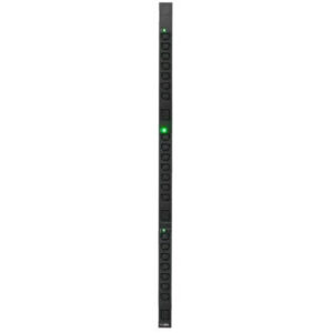 BKT vertical power distribution unit three phase 21xIEC320 C13 + 3xIEC320 C19, plug IEC 60309 32A/400V, 3 x LED control light, PDU length L=1150mm, cable 3.0m