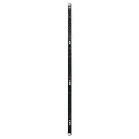 BKT vertical power distribution unit three phase 18xIEC320 C13 + 6xIEC320 C19, plug IEC 60309 32A/400V, 3 current circuit breakers + 3 amperometer, PDU length L=1681mm, cable 3.0m