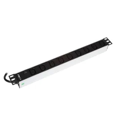 BKT power distribution unit 19", 9xIEC320 C13, plug IEC320 C14 10A/250V, LED control light, power cable length 2.5m
