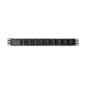 BKT power distribution unit 19", 9xIEC320 C13, plug IEC320 C14 10A/250V, LED control light, power cable length 2.5m, sockets with lock system
