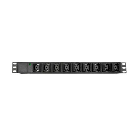BKT power distribution unit 19", 9xIEC320 C13, plug IEC320 C14 10A/250V, LED control light, power cable length 2.5m, sockets with lock system