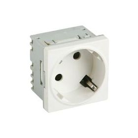 PRIZA SCHUKO CU IMPAMANTARE 45x45mm (2 module / BUILT IN BABY / ALBA)
