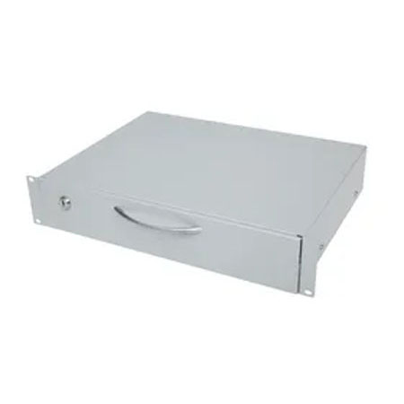 BKT retractable shelf (sliding) for keyboard and mouse, 19" o depth 350 mm, height 2U, with lock,RAL 7035 GREY