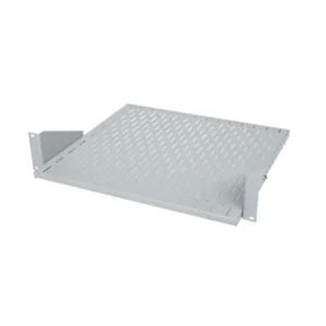 BKT fixed shelf 19" depth 400 mm, 2U, mounted on the front with a sliding tray RAL 7035 GREY