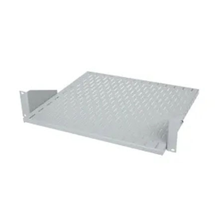 BKT fixed shelf 19" depth 400 mm, 2U, mounted on the front with a sliding tray RAL 7035 GREY