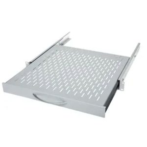 BKT retractable shelf (sliding) BKT 19",1U, depth 300mm, mounted at 4 points RAL 7035 GREY