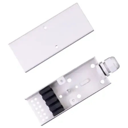 Fiber optic tubes divider BKT T12, 4x3xGroove for miniflex tube 5/3mm, 1xCable gland PG13.5/M20, grey