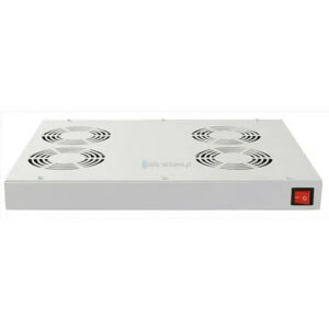 BKT ventilation panel 4 x fan, roof/rack mounted+thermostat 1U GREY