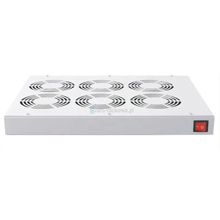 BKT ventilation panel 6 x fan, roof/rack mounted+thermostat 1U GREY