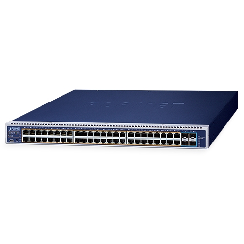 L3 48-Port 10/100/1000T 95W 802.3bt PoE + 4-Port 10G SFP+ Managed Switch with dual modular power supply slots
